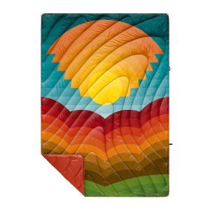 Rumpl Original Puffy Blanket with Fall Thick Lines Design