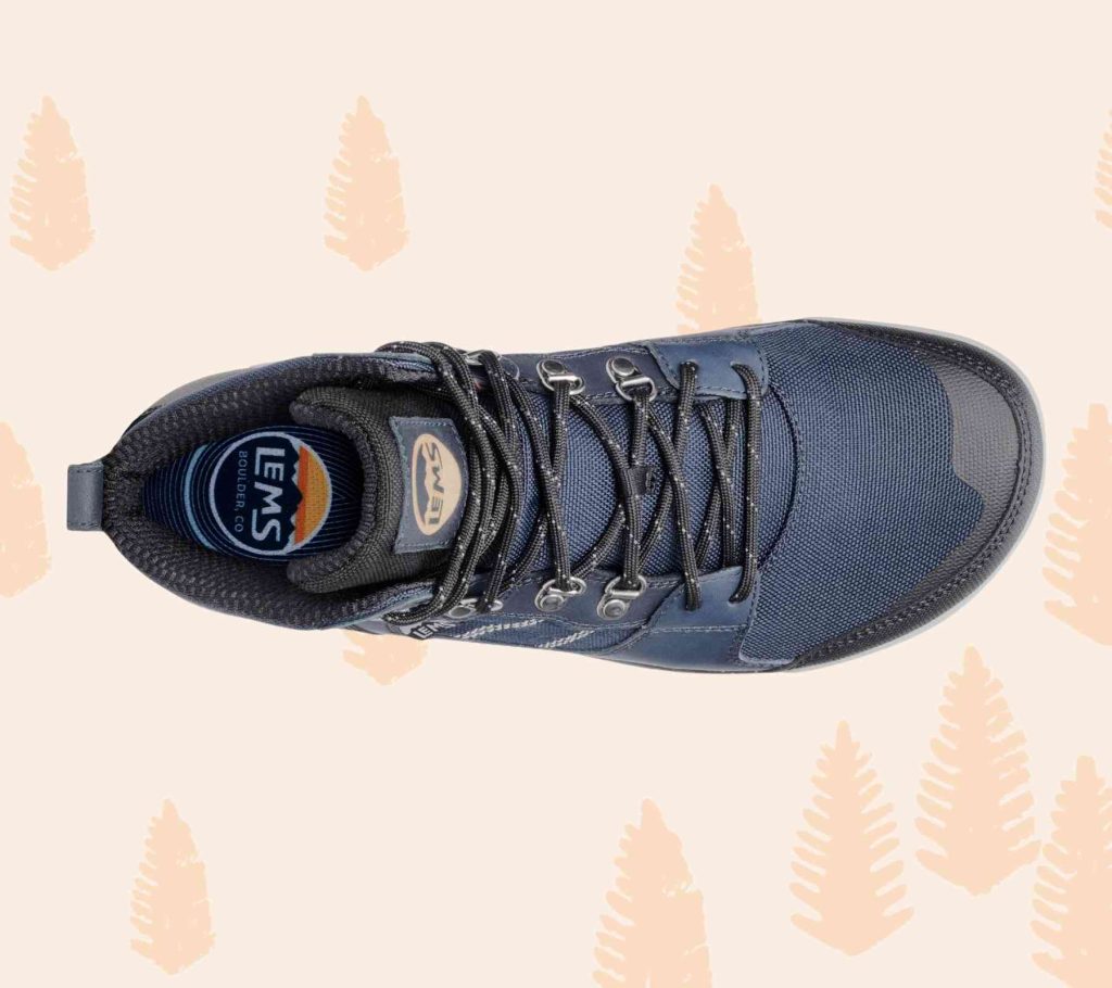 Lems Shoes Review | What to Wear on Your Next Hiking Trip 3 Lems Shoes Outlander Boot Blue Steel Top View