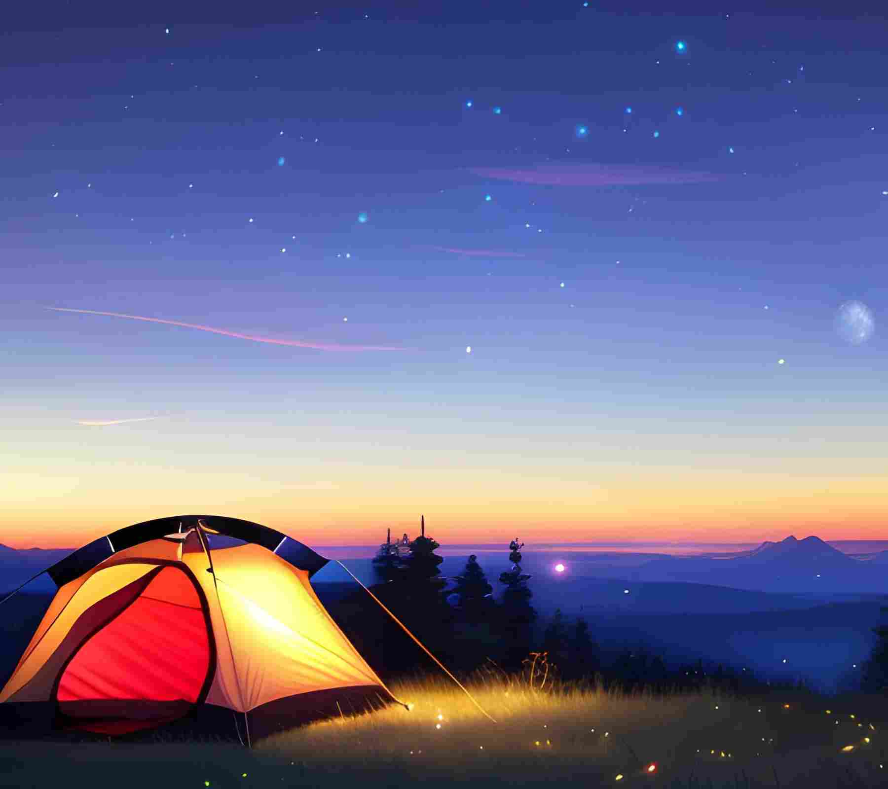 Toxic Camping Tents at Sunset
