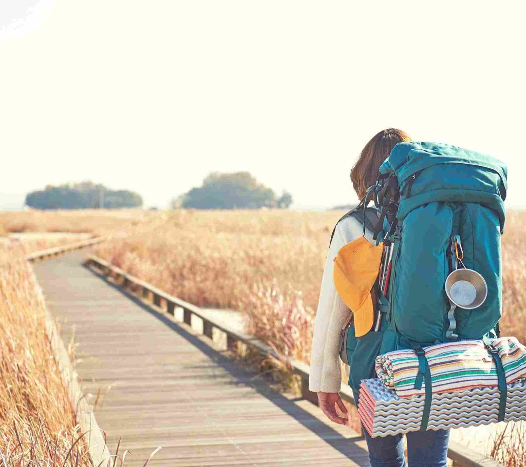 backpacker in a beautiful outdoor location