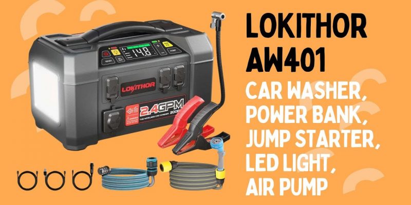 Lokithor AW401 Jump Starter with Car Washer Review